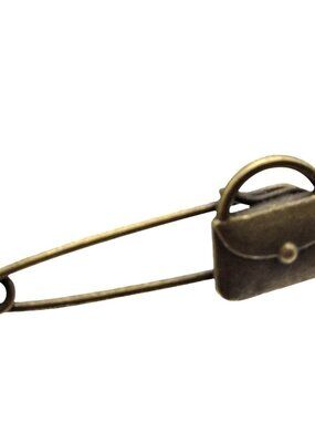 Brass Safety Pin Brooch Purse Design